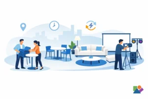 Alquiler de mobiliario diario para eventos ágiles