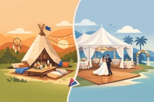 Tipi o carpa para boda según tu celebración